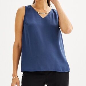 Nine West Medium Blue Women’s V Neck Tank Top Blouse